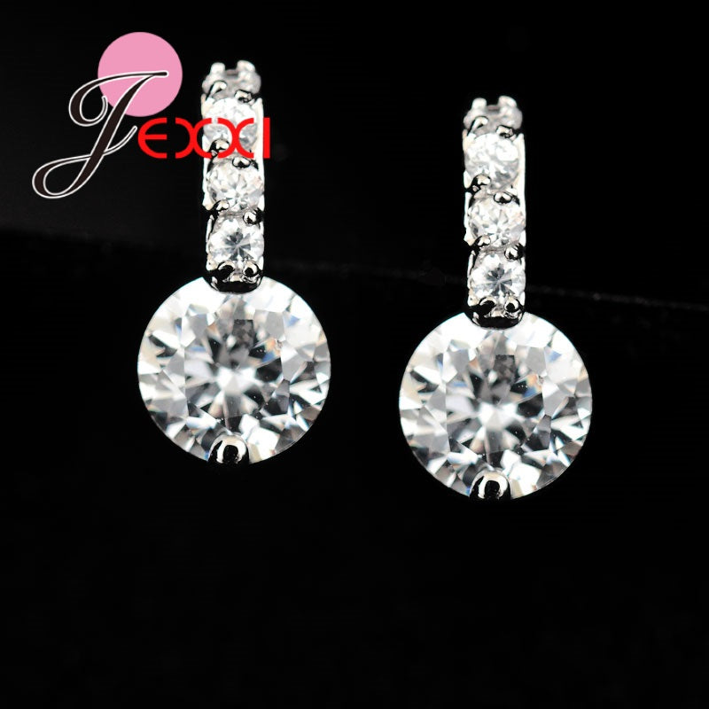 New Arrival Stud Earring Pure 925 Sterling Silver AAA CZ Zircon Crystal Fashion Jewelry For Wedding Bridal Engagement Gift