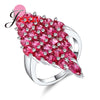 New Women 925 Sterling Silver Rings For Engagement Jewelry Original Design Red Cubic Zircon Wedding Bands Ring For Brides