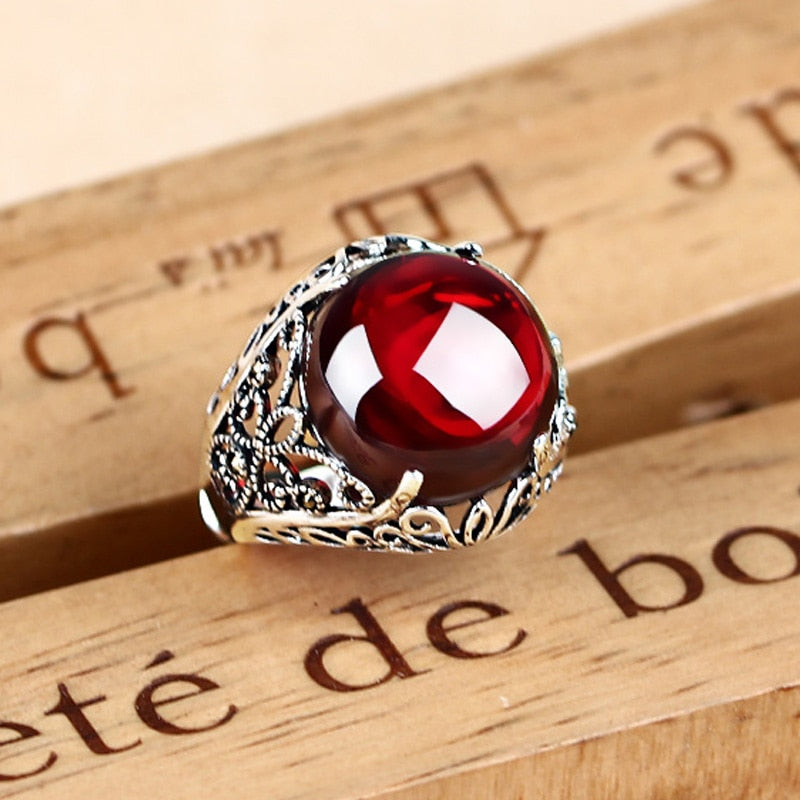 JIASHUNTAI Retro 100% 925 Sterling Silver Rings For Women Round Natural Precious Stones Vintage Thai Silver Ring Jewelry Gifts