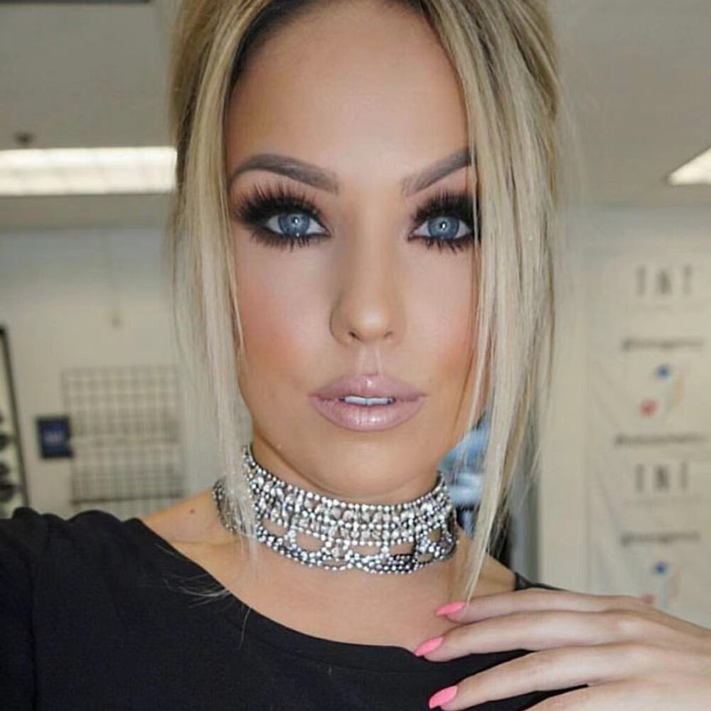 JIJIAWENHUA Trend Women's Rhinestone Pendant Tassel Necklace Dinner Party Sexy Necklace Jewelry Accessories