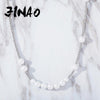 JINAO 8mm Round Large Pearl Necklace  Chain Hip Hop Jewelry Choker For Women Gift