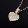 JINAO Heart-shaped Photo Pendant Iced Zircon Cubic Zirconia Pendant Hip Hop Jewelry Can Be Opened