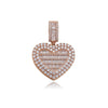 JINAO Heart-shaped Photo Pendant Iced Zircon Cubic Zirconia Pendant Hip Hop Jewelry Can Be Opened