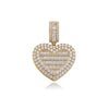 JINAO Heart-shaped Photo Pendant Iced Zircon Cubic Zirconia Pendant Hip Hop Jewelry Can Be Opened
