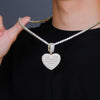 JINAO Heart-shaped Photo Pendant Iced Zircon Cubic Zirconia Pendant Hip Hop Jewelry Can Be Opened