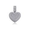 JINAO Heart-shaped Photo Pendant Iced Zircon Cubic Zirconia Pendant Hip Hop Jewelry Can Be Opened