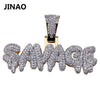 Men's Iced Out SAVAGE Pendant Necklace Gold Color Plated Micro Pave AAA Cubic Zircon Hop Gems Jewelry Gifts