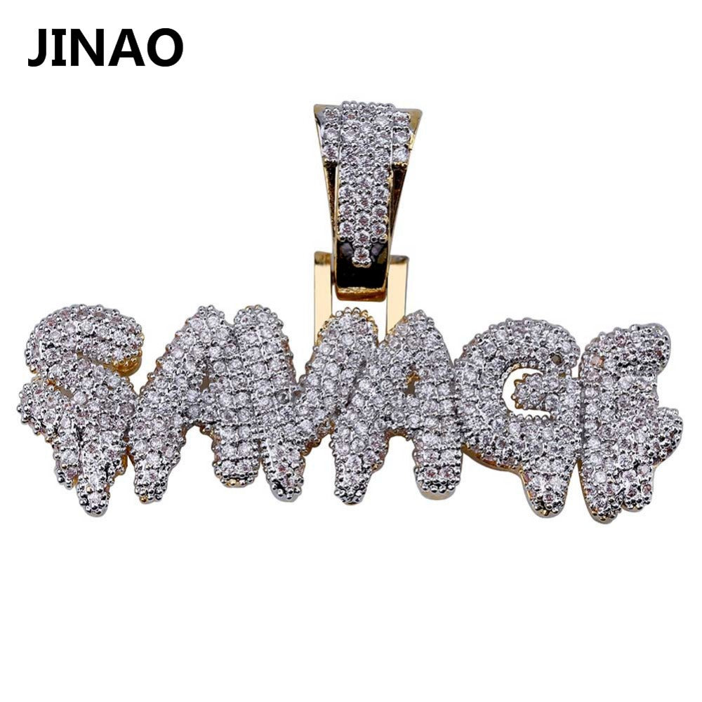 Men's Iced Out SAVAGE Pendant Necklace Gold Color Plated Micro Pave AAA Cubic Zircon Hop Gems Jewelry Gifts