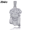 JINAO Big Jesus Necklace & Pendant With Tennis Chain gold Color Iced Out Cubic Zircon Men's Hip Hop Jewelry Gift