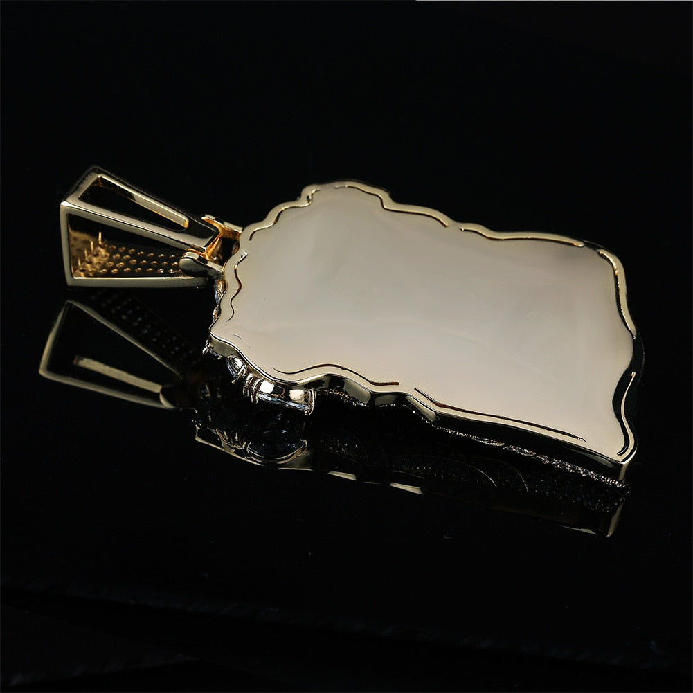 JINAO Big Jesus Necklace & Pendant With Tennis Chain gold Color Iced Out Cubic Zircon Men's Hip Hop Jewelry Gift