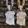 JINAO Big Jesus Necklace & Pendant With Tennis Chain gold Color Iced Out Cubic Zircon Men's Hip Hop Jewelry Gift