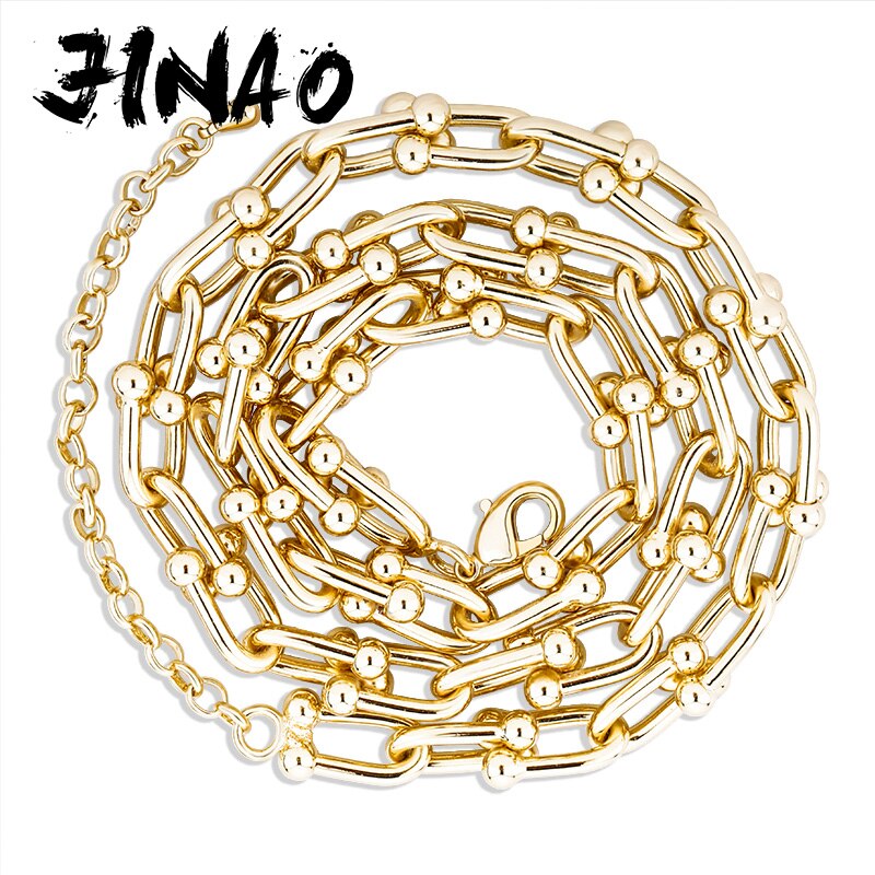 JINAO Design Chain 6/8mm Choker Necklace With 3 inch Tail chain  Copper Hip Hop Jewelry For Gift