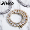 JINAO Iced Out Irregular Cubic Zircon Chain The Gradient Tennis Necklace Hip Hop Jewelry For Women Gift