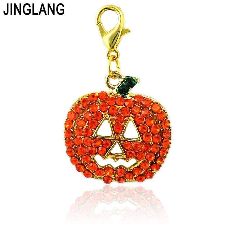 Free-shipping-New-Halloween-arrival-floating-charms-Rhinestone-Pumpkin-origami-owl-core-charms-for-necklace-pendant