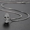 JINSE Hip Hop Cubic Zircon Colorful Skull Skeleton Pendant Necklace For Men Women Necklace Jewelry Gifts