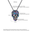 JINSE Hip Hop Cubic Zircon Colorful Skull Skeleton Pendant Necklace For Men Women Necklace Jewelry Gifts