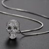 JINSE Hip Hop Cubic Zircon Colorful Skull Skeleton Pendant Necklace For Men Women Necklace Jewelry Gifts