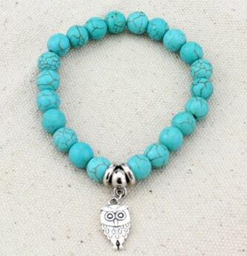 WSB018 Vintage Charms stone Beads Owl Elephant Bird Pendant Bracelet Hand Cross Bracelets Women Fine Jewelry Pulsera