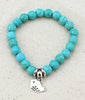 WSB018 Vintage Charms stone Beads Owl Elephant Bird Pendant Bracelet Hand Cross Bracelets Women Fine Jewelry Pulsera