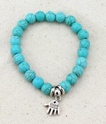 WSB018 Vintage Charms stone Beads Owl Elephant Bird Pendant Bracelet Hand Cross Bracelets Women Fine Jewelry Pulsera