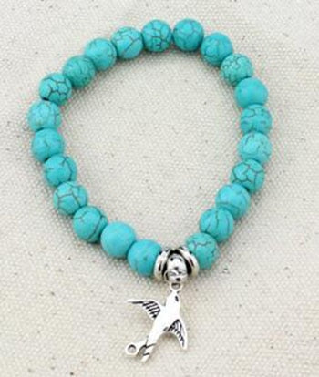 WSB018 Vintage Charms stone Beads Owl Elephant Bird Pendant Bracelet Hand Cross Bracelets Women Fine Jewelry Pulsera