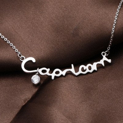 12 Zodiac Sign Necklace Capricorn Necklace Personalized Birthstone Letter Necklace Birthday/Bridesmaid/Christmas Gift