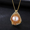Gold & Pink Pearl In Shell Necklace For Women 2020 New Fashion Necklaces Pendant Woman 18k Chain 18'' Mermaid Jewelry Gift