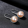 Pearl Earrings Sterling Silver Cultured 3 Colors 10mm Pearl Drop Earrings Jewelry For Women Party Wearing