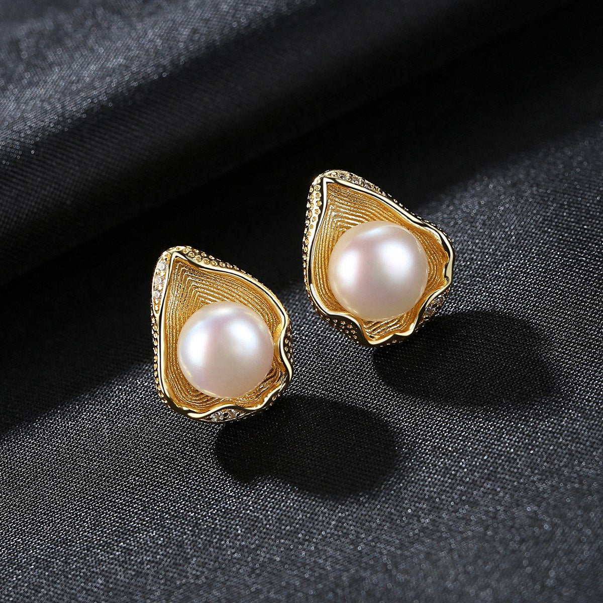 Trendy Pearl 925 sliver Shell Stud Earrings For Women Charm Jewelry Beach Style Boho Gold Earring Cute Mermaid Pendientes