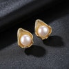 Trendy Pearl 925 sliver Shell Stud Earrings For Women Charm Jewelry Beach Style Boho Gold Earring Cute Mermaid Pendientes