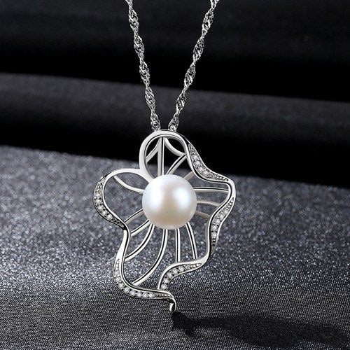Women Necklace 925 Sterling Silver Cultured Pearl Pendant Necklace 14''+2' 'Extender Chain Graduation Gifts