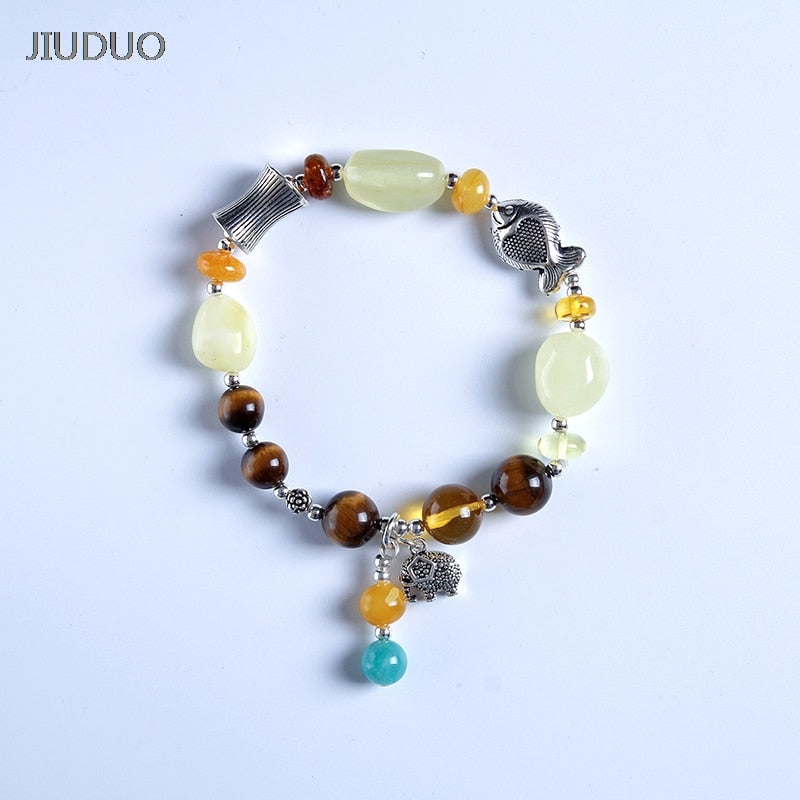 100% Natural Amber Beeswax Bracelet Lapel Fashion Handle 925 Sterling Silver Accessories Original Handmade Jewelry br4020