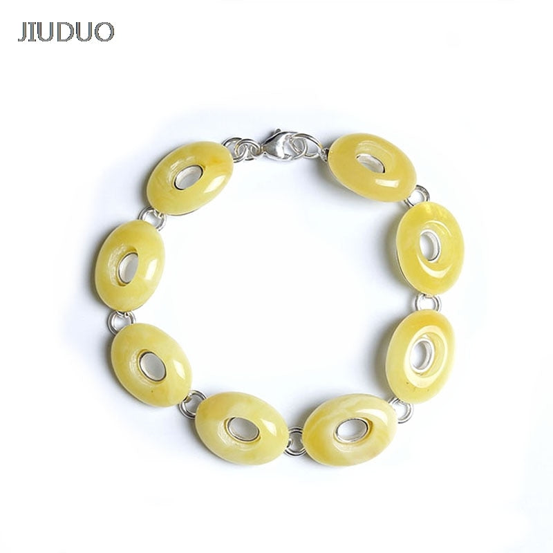 100% Silver natural amber full of honey chicken yellow honey wax beads hand string old bees wax national wind bracelet