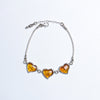 2020 New Ladies Fashion Party Amber Heart Shapes 925 Bracelet