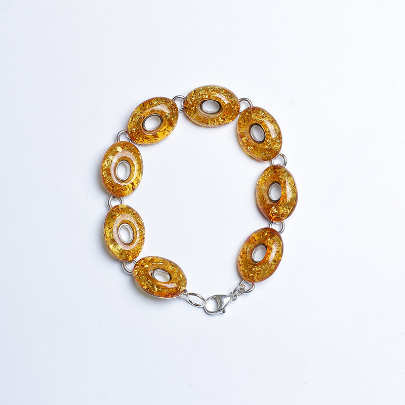 Amber Silver 925 Bracelet For Women Fashion Elegant Anniversary Gift