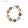 Amber bracelet Natural real amber 925 sterling silver Chain bracelet Fine gems jewelry