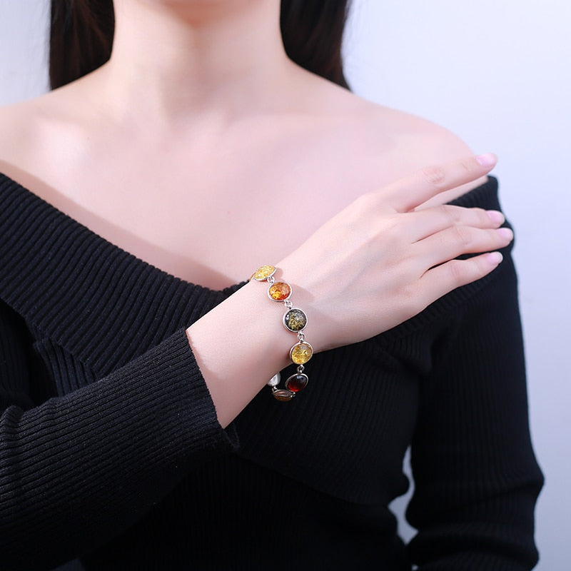 Baltic Sea Natural Amber Beeswax Flat Bead Wheel Bead Abacus Bead Bracelet Original Ore DIY Semi - finished Hand String