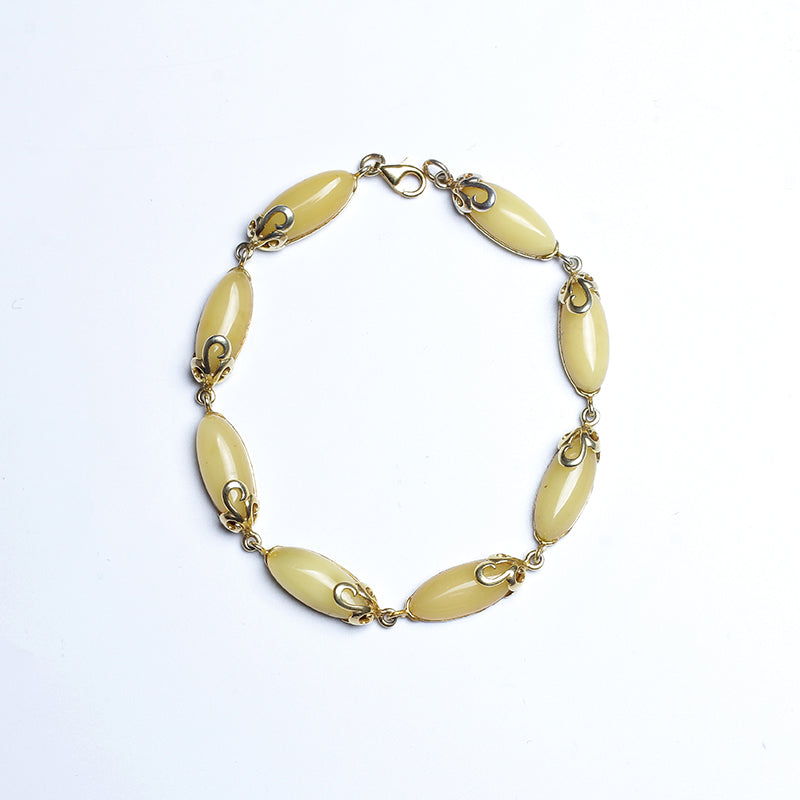 Fashion European Beads Bracelet Crystal Silver Yellow Color Jewelry Chain Charm Bracelets for Women