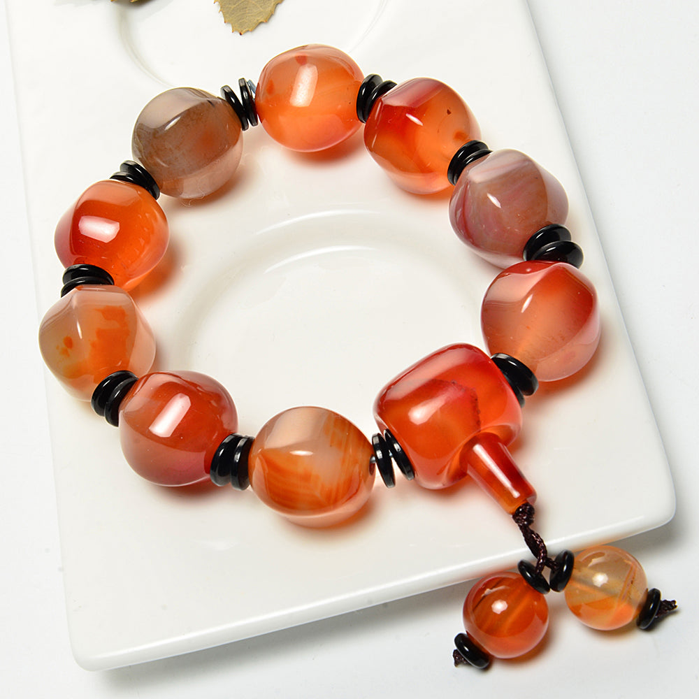 Free shipping Gao files luxurious natural agate bracelet 100% genuine neutral fashion gift factory   price