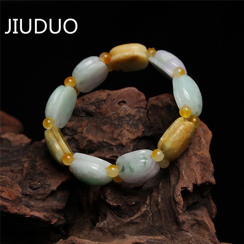 Free shipping natural jade A cargo jadeite jade bracelet Ock braided bracelet pendants men and women in Myanmar Item Ty