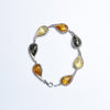 Genuine Amber Bracelet 925 Silver Multicolor Chain Bracelet Fine Jewelry for Women Wedding Party Annversary