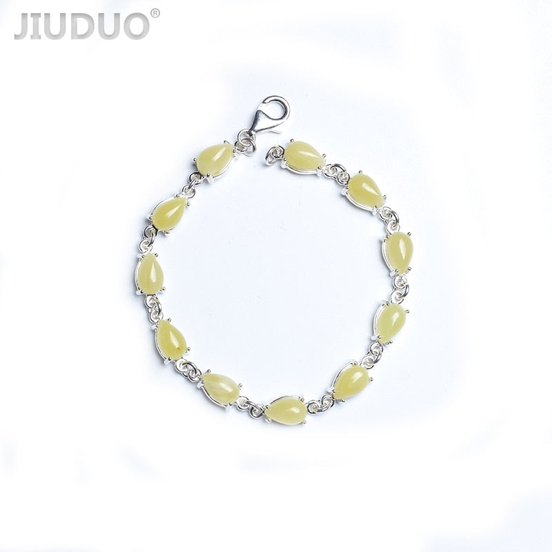 Genuine Pure natural Baltic amber beeswax female Bracelets 925 silver inl support re-inspection attached certificate