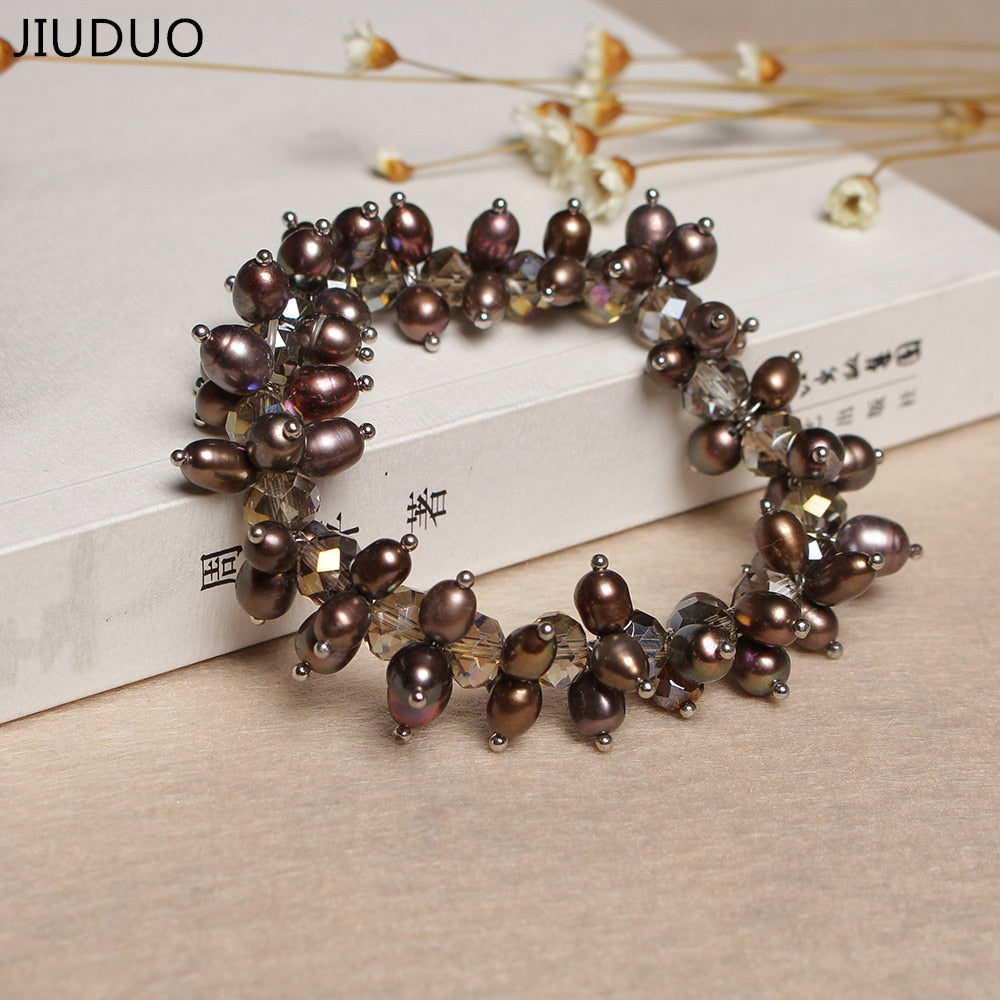Genuine natural pearl bracelet female female Korean jewelry pearl bracelet to send his girlfriend natural crystal agate
