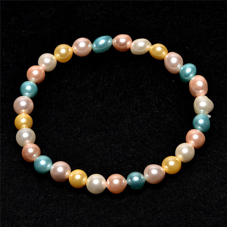 Natural Bead Necklace Mother of Porcelain is a long round of light to send her mother clavicle gift South Korea Genuine