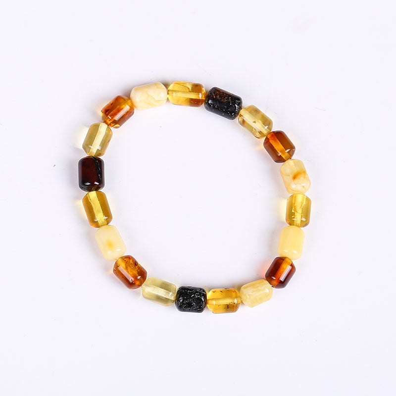 Pure natural amber bracelet full of honey chicken yellow old wax bead beads multi-turn DIY hand string female models