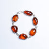 Pure natural jewelry Bohemian style amber drop 925 sterling silver women bracelet with certificate