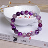 Purple Natural Agate Crystal Beads Bracelets Sea Shell Tiger Eye Round Elegant Bangles Jewelry