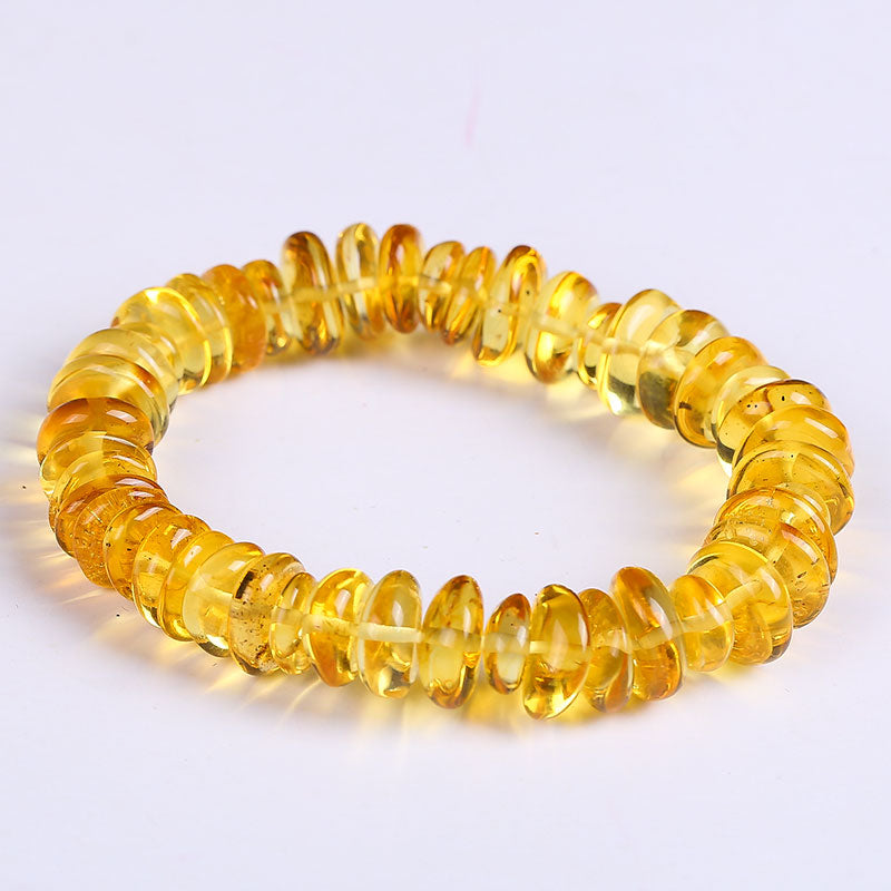 Unique super burst 100% Natural amber Kim Pui multi-treasure hand string bracelet lady genuine noble grade BT020