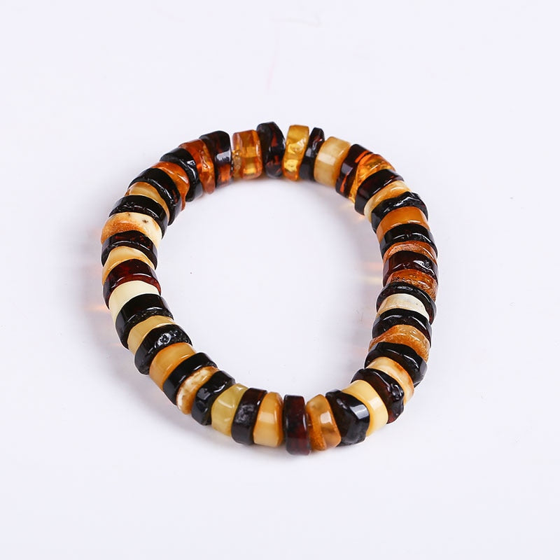 Unique super burst 100% Natural amber beeswax multi-treasure hand string bracelet lady genuine noble grade BT0030