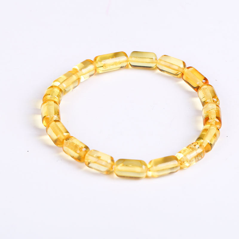 Unique super burst 100% Natural amber beeswax multi-treasure hand string bracelet lady genuine noble grade BT031